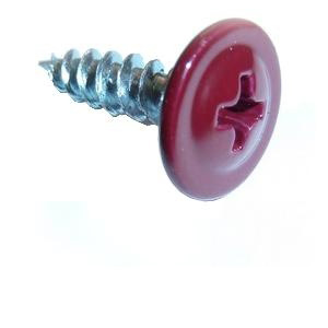 Саморез по металлу с прессшайбой красный острый СММ 4,2*25ммй RAL3005