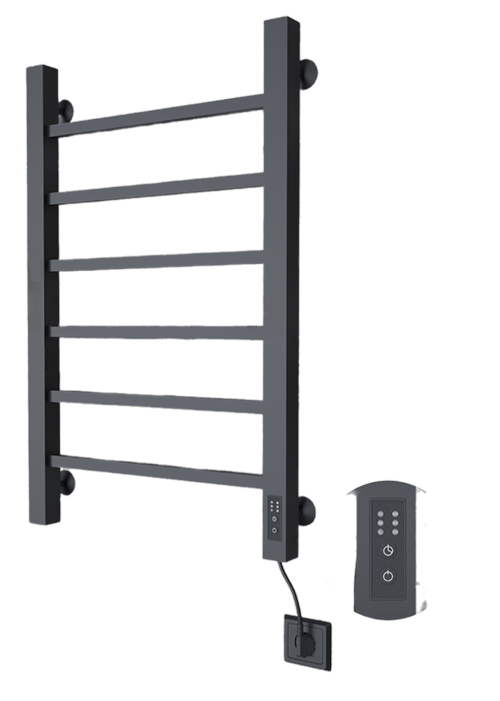 Электрический полотенцесушитель AQUATTRO Электро лесенка, профиль, Прямая П8, 500х800, терморегулятор, черный [1]