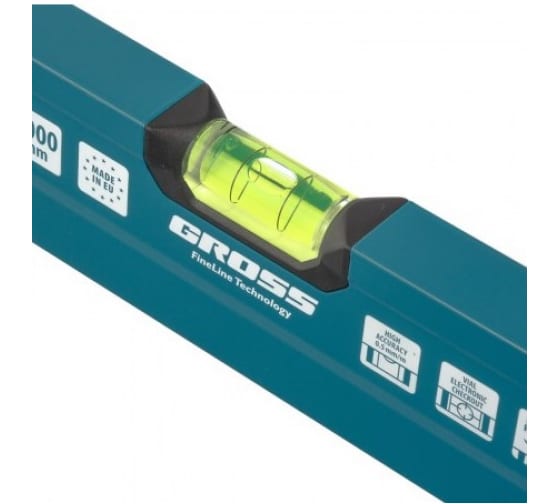 Уровень "Gross" алюминиевый  1000мм, 3 глазка, фрезерованный