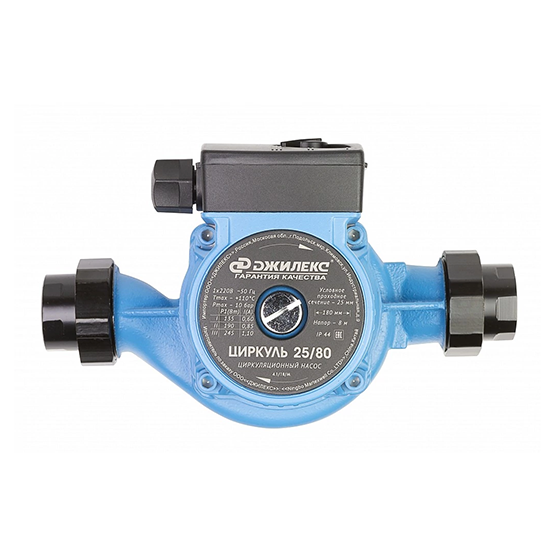 Насос циркуляционный "Циркуль" 25/80, напор 8м, расход 89 л/м, мощность 105Вт "Джилекс"