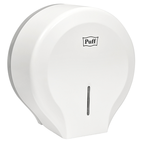 Диспенсер туалетной бумаги "Puff-7130", белый, с замком, ABS-пластик