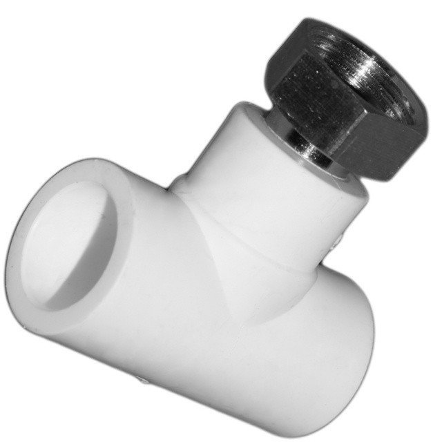 Тройник с накидной гайкой и резьбовой вставкой PPR S(F) 20*1/2в "Aquattro"