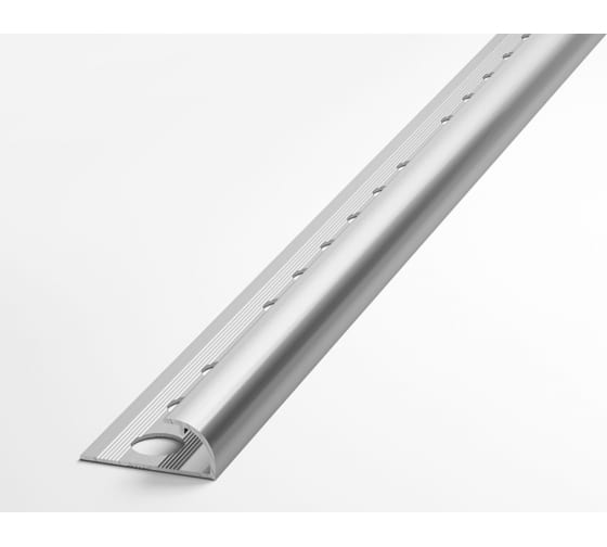 Профиль алюминиевый для плитки внешний Эконом 10мм*2,7м, &quot;Блестящее серебро&quot;