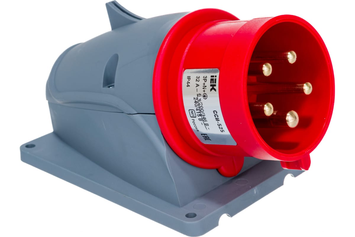 Вилка 525 cтационарная 3Р+РЕ+N, 32А 380В IP44, Magnum &quot;ИЭК&quot;