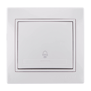 Выключатель 1-кл, кнопочный, звонок "Mira Lezard", скрытой проводки, белый