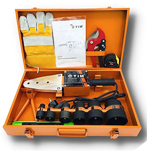 Комплект сварочного оборудования для PPR труб 20-63мм, TIM 1500Вт в металлическом кейсе