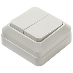 Выключатель 2-кл "IN HOME Bolleto", накладной, белый, 7023