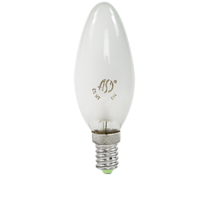 Лампа накаливания "ASD" B35 МТ 40W 220V E-14 свеча матовая 380Лм