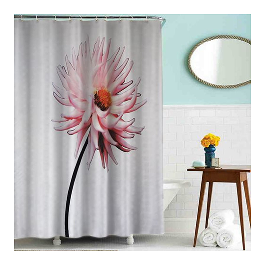 Шторка для ванной "Лотос" "MZ-82" в комплекте с кольцами 1800*2000мм полиэстер