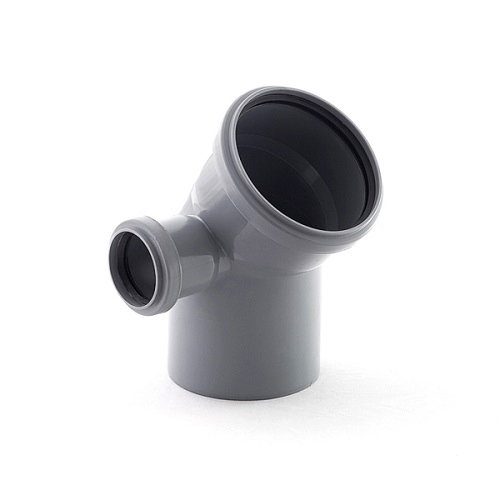 Отвод для внутренней канализации РР d110 с левым выходом на 50*45°
