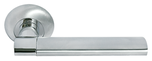 Ручка дверная &quot;MH-21 SС/СP&quot;, нажимная, круглая накладка, &quot;Хром матовый, хром полированный&quot;