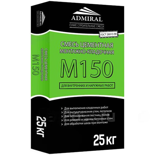 Смесь песчано-цементная М-150 "Адмирал", 25кг