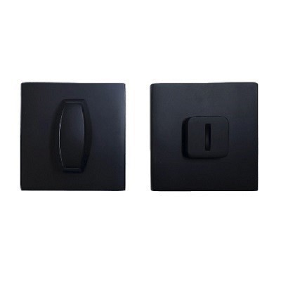 Завертка дверная &quot;Vrata BK AL&quot;, квадратная накладка, &quot;Черный матовый 03&quot;