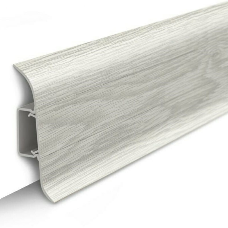 Плинтус "Дуб айсберг", кабель-канал, мягкий край, 55*2200мм