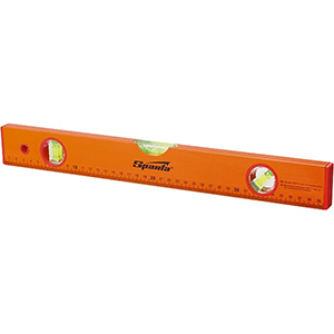 Уровень "Sparta" алюминиевый  оранжевый 1000мм, 3 глазка, с линейкой