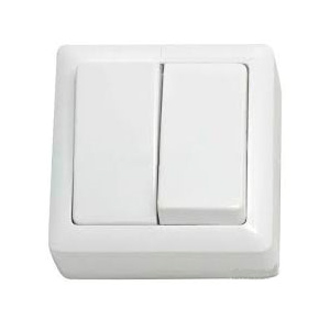 Выключатель 2-кл, "Хит Wessen", накладной, белый, VA56-232-B