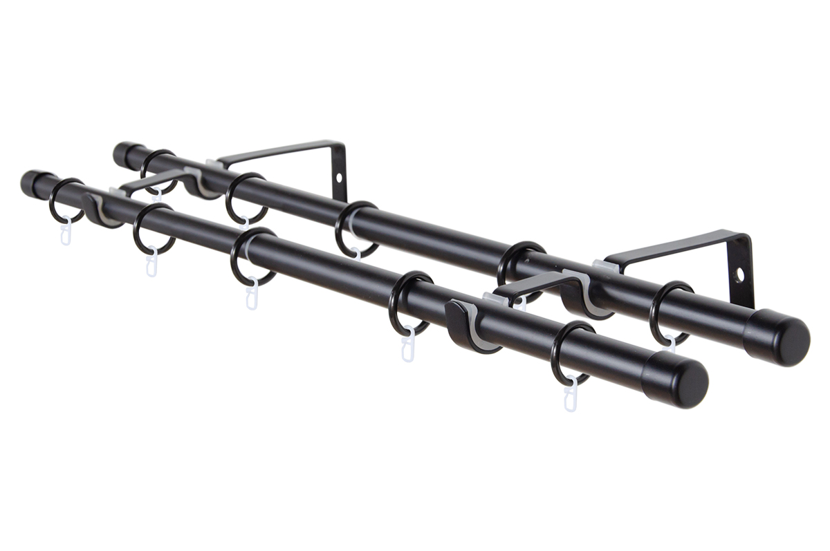 Карниз телескопичесий "MAGELLAN" двойной, черный, 1600-3000мм