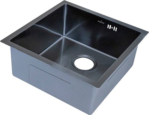 Мойка "Mixline Pro" нержавеющая врезная 650*440*220*1,2мм, с выпуском 3 1/2, с сифоном, черный графит