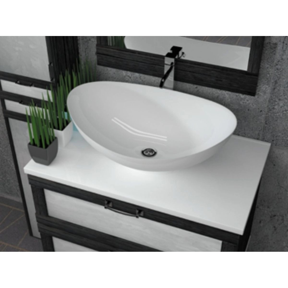 Умывальник "Ореол 59" овальный, 578*380*160мм, на столешницу