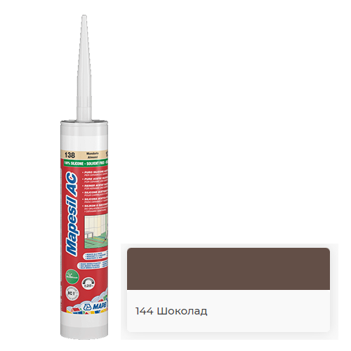 Герметик однокомпонентный силиконовый "Mapesil AC 144", 310мл, шоколадный