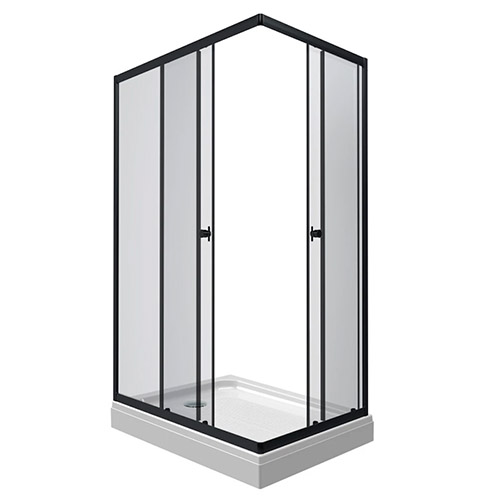 Душевой угол "Тритон" "Вента-Блэк", 1200*800, прозрачные стекла, низкий поддон, прямоугольный