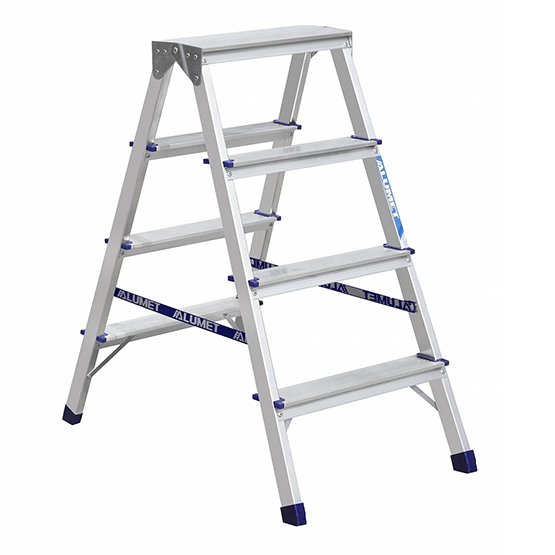 Стремянка алюминиевая "Алюмет-2*4", 2*4 ступени, высота площадки 0,81м