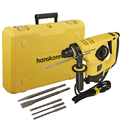 Перфоратор SDS-Plus Hanskonner, HRH0928DR 980Вт, 28мм , 3.8Дж, 0-4500уд/мин, ВЕРТИКАЛ, 4м кабель, кейс