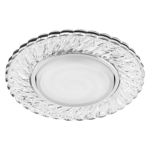 Светильник потолочный GX53  со светодиодной подсветкой 20LED*2835 SMD 4000K, 15W, без лампы, прозрачный, хром, CD4021 с драйвером в комплекте "Feron"