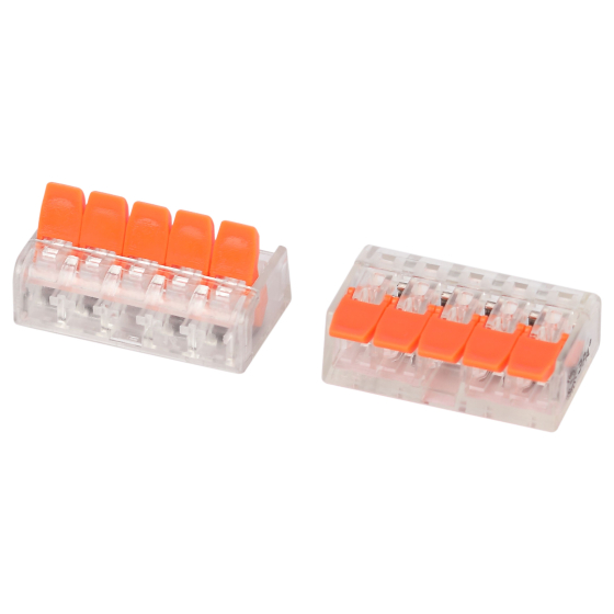 Клемма ЭРА универсальная серия 221 с рычагом 5 отверстий 0.08-4 мм2 упаковка 2 шт.