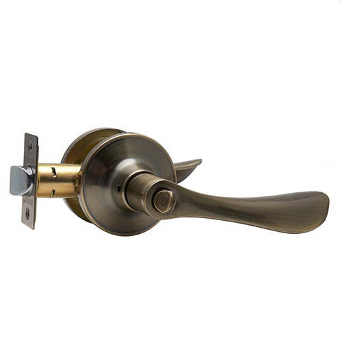 Ручка дверная "ЗВ3-03", нажимная, фиксатор, "Бронза"