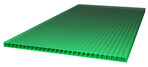 Сотовый поликарбонат 6000*2100*10мм, зеленый 1,4кг/м2 ТУ (отклонение по длине +/- 5мм на 1м, но не более 50мм)