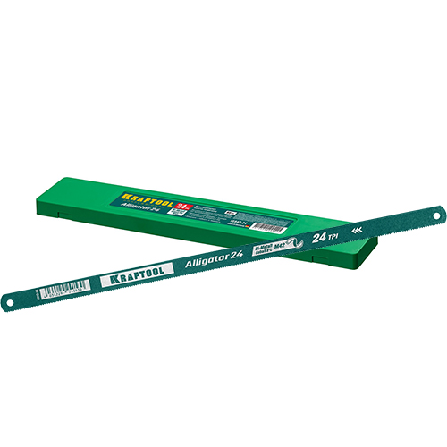 Полотно для ножовки по металлу "Kraftool Alligator-24", 300мм, 24TPI, cobalt 8% HSS M42