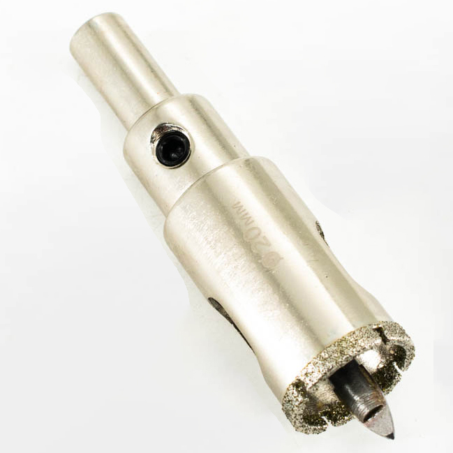 Коронка алмазная по кафелю, стеклу "Ritter Eco", d20*35мм, с центрирующим сверлом, мокрый рез, цилиндрический хвостовик