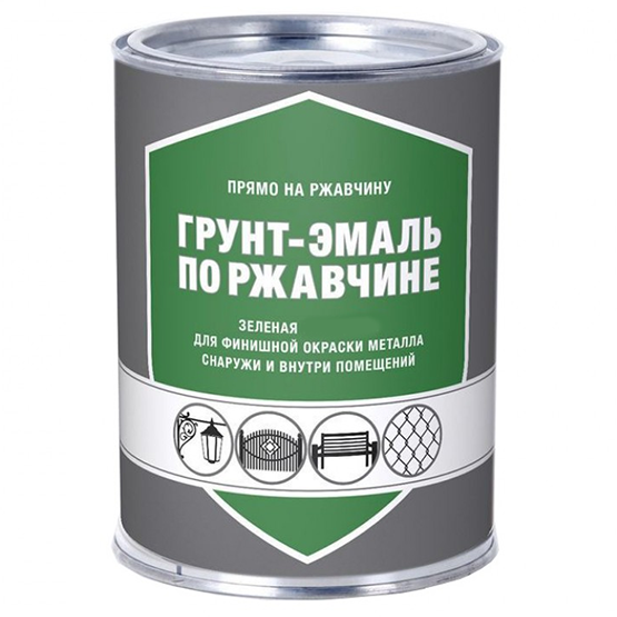 Грунт-эмаль по ржавчине "3 в 1" алкидная зелёная "Первая Цена", 0,8кг