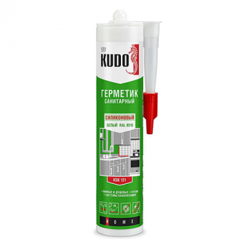 Герметик силиконовый санитарный "KUDO", 280мл, белый