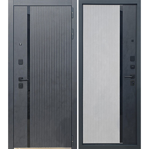 Дверь входная"Легенда",960*2050*110мм, правая,металл, 2 МДФ- "Бетон Антрацит,МДФ "Бетон Известковый"