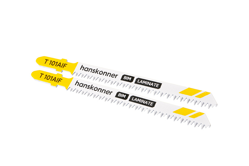 Пилки для лобзика по ламинату 2шт, H02-101AIF T101AIF (дер 3-20мм, пласт<30мм) Hanskonner