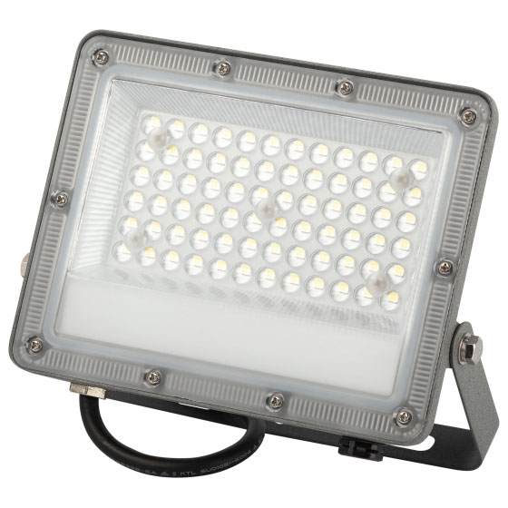 Прожектор светодиодный уличный ЭРА PRO LPR-063-0-65K-050 50Вт 5000лм 6500K КСС Г 90° 3 года IP65 серый поликарбонат