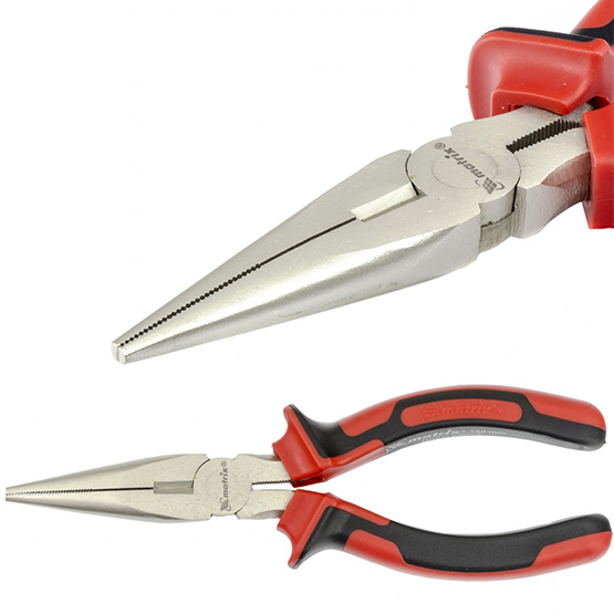 Длинногубцы "Matrix" прямые 160мм двухкомп. ручки 17164