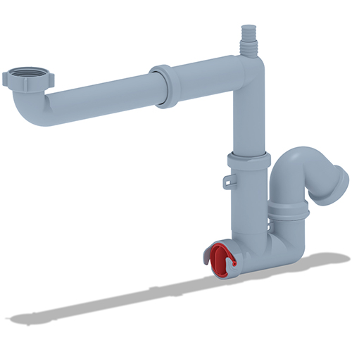 Сифон для раковины без выпуска с отводом стиральной машины, 1.1/2"*40,смещенный 40*40/50, "Ани Пласт", F5320