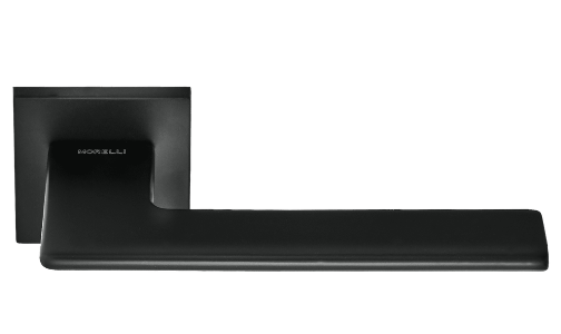 Ручка дверная "MH-51 BL-6S", нажимная, квадратная накладка, "Черный"