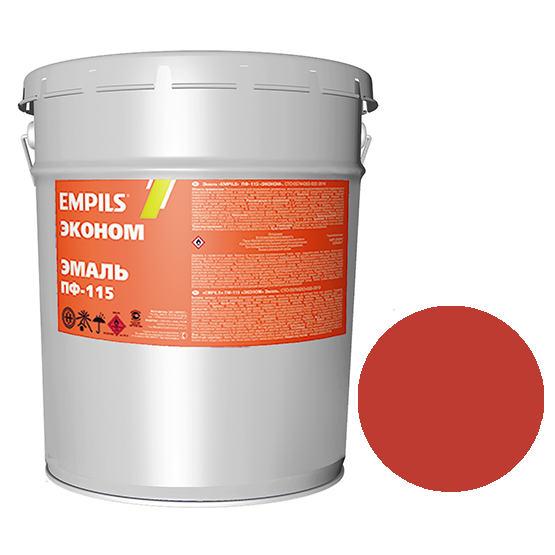 Эмаль алкидная красная ПФ-115 "Empils Эконом", 20кг