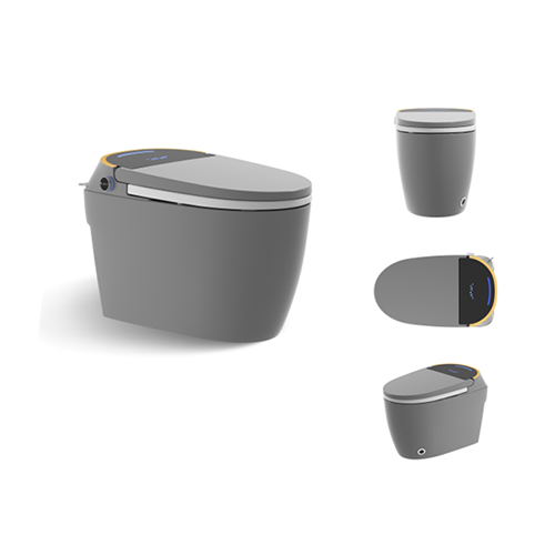 Унитаз Соломон 8330, быстрый смыв, ножной смыв, подсветка, серый