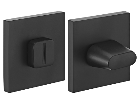 Завертка дверная "RAP SLIM-WC-S BL", квадратная накладка, "Черный"