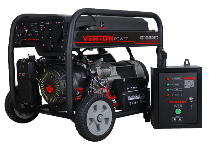 Установка генераторная бензиновая GG11000ES/ATS , 230В-380В, 9,5-10,5 кВт, ручной и электрич. стартер, АВР. &quot;VERTON&quot;