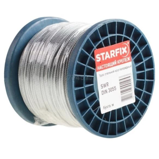Трос стальной в ПВХ оплетке SWR М3-4мм, 250м