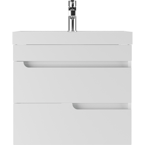 Тумба &quot;Веста 60&quot;, белая с  умывальником &quot;Alba 60&quot;,  2 ящика, подвесная