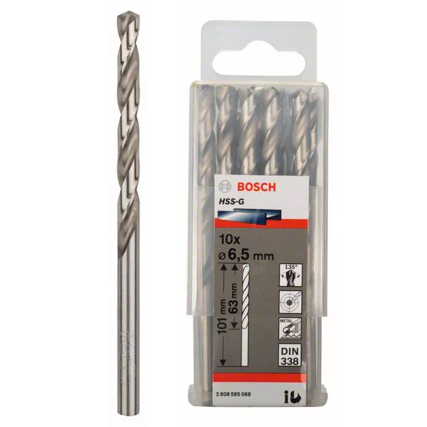 Сверло "Bosch" по металлу HSS-G 6,5*63*101мм