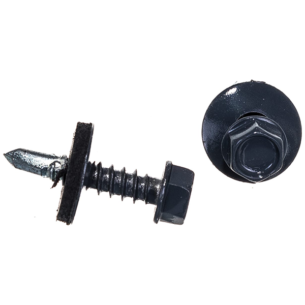 Саморез кровельный окрашенный графит 5,5*25мм RAL7024