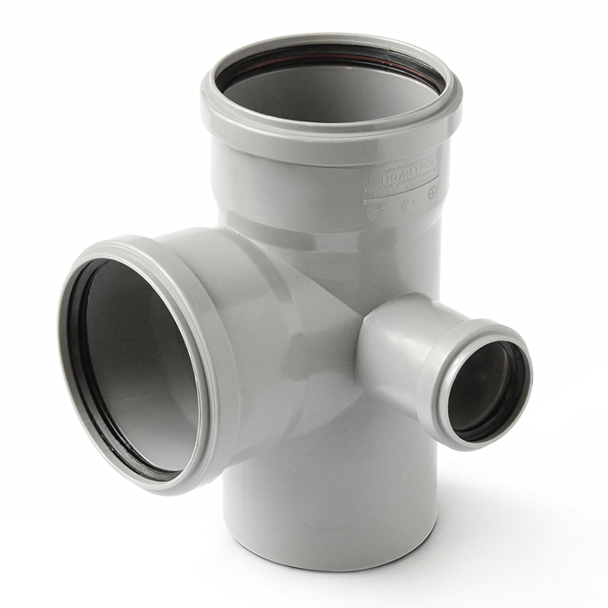 Крестовина двухплоскостная для внутренней канализации РР d110/110/110/50 правая*87°